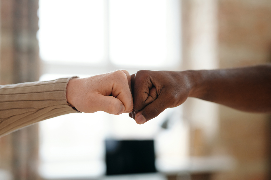 Two People Doing Fist Bump